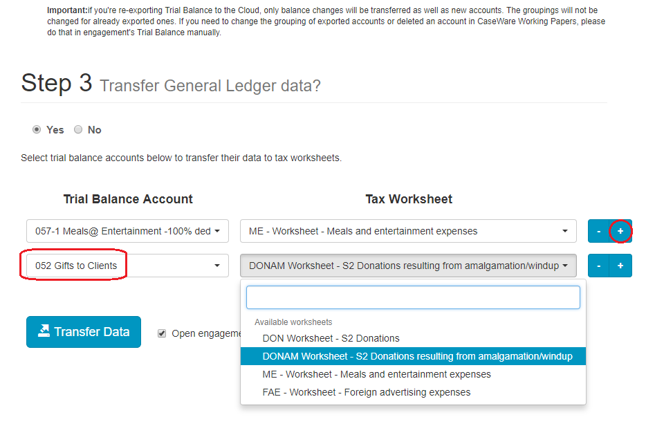 Step 3: Transfer General Ledger data?