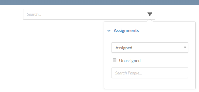 The Assignments filter on the Working Papers page.