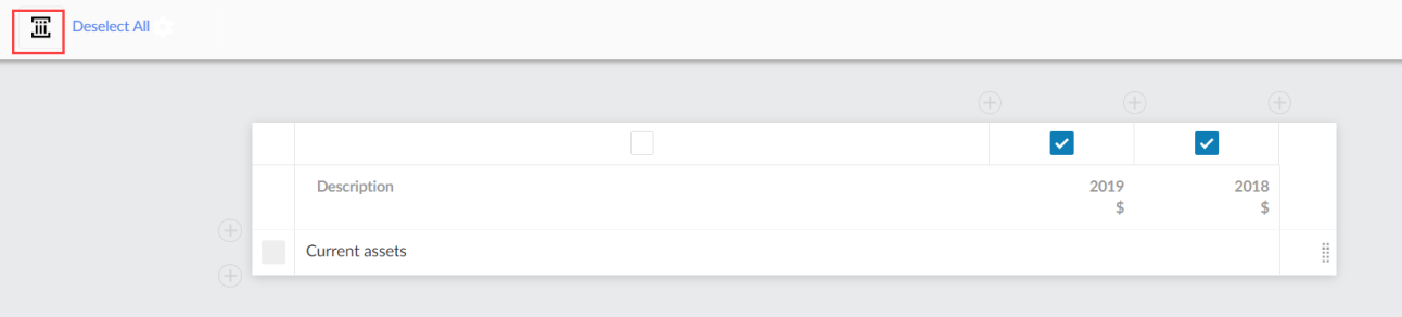 Group columns in dynamic tables