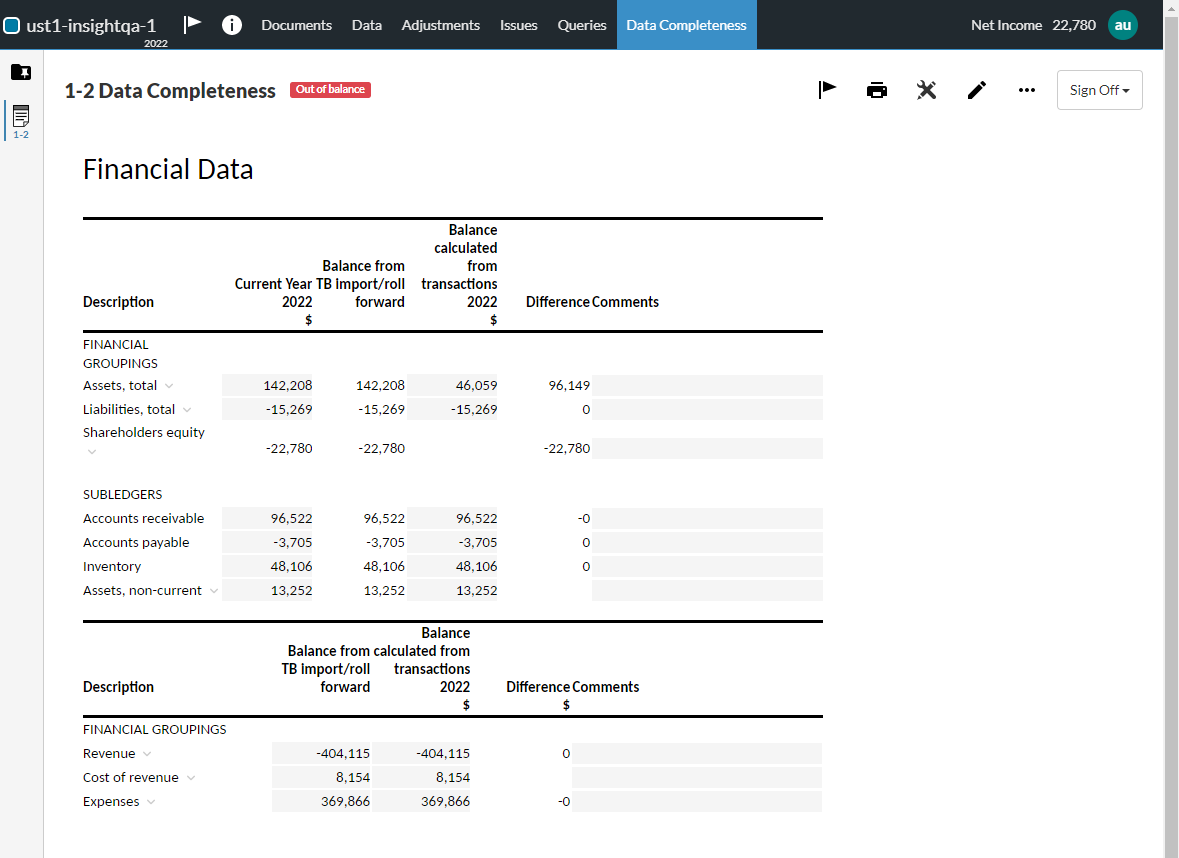 Check data completeness