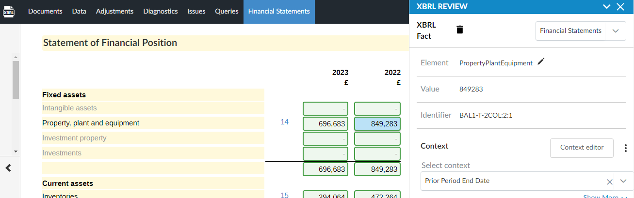 Review and add XBRL tags