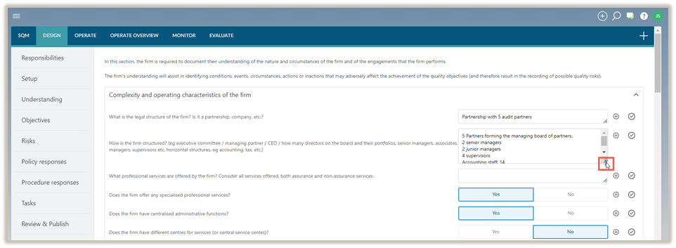 Ajuste la altura del área de texto.