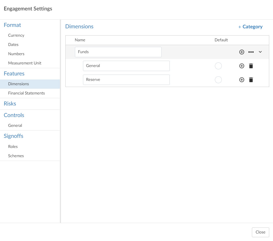 Dimensiones en los ajustes de encargo.