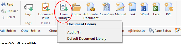 Desde el icono de la cinta Biblioteca