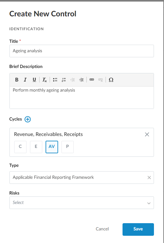 Créer un nouveau contrôle.