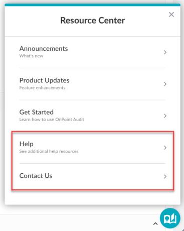 Nouvelles sections "Aide" et "Nous contacter" dans le centre de ressources interactif.