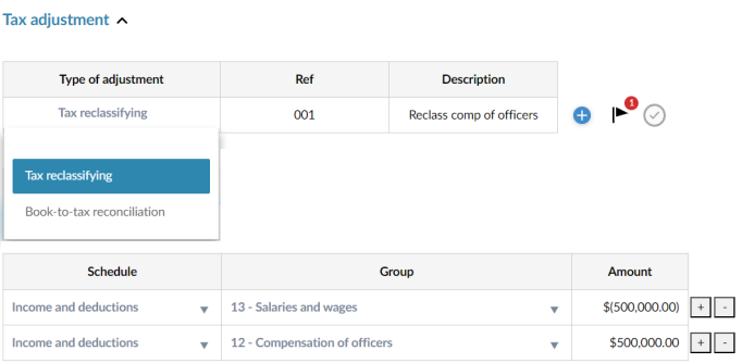 Choix du type d'ajustement fiscal