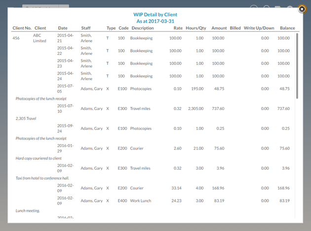 Vous pouvez consulter les détails de la liste des encours dans ce rapport.