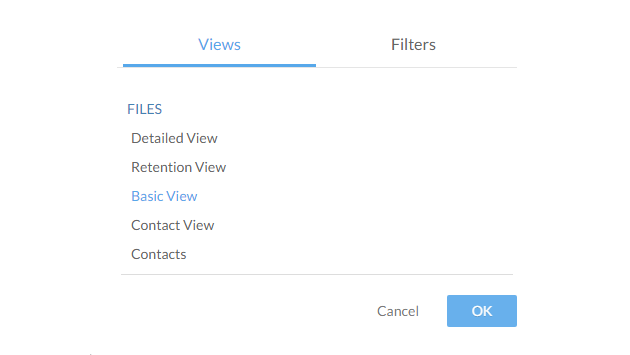 Filtrer les gadgets de fichiers