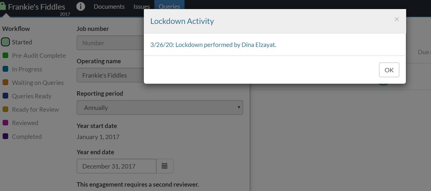 Voir l'activité de lockdwon.