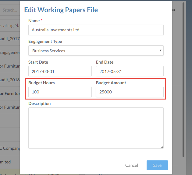 Indiquez le nombre d'heures de travail budgétées pour cette mission et le coût budgété.