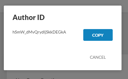 Select COPY in the Author ID dialog.