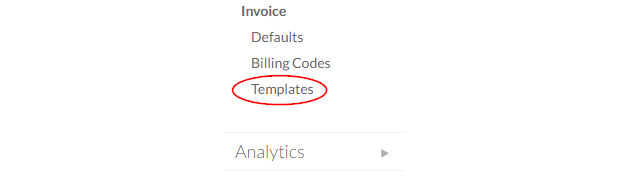 Selecting templates on the Settings page.