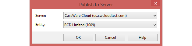 Klik op OK om het Working Papers-bestand te publiceren naar de geselecteerde Cloud-entiteit.
