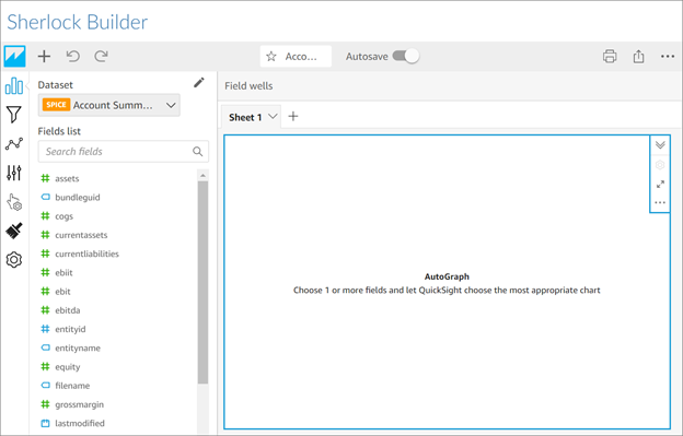 The interface for designing an analysis.