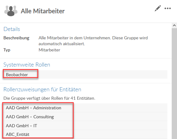 Alle Mitarbeiter in diesem Unternehmen sind berechtigt, ihre Einträge zu Zeit- und Kostenaufwand anzuzeigen. Sie haben auch Zugriff auf den Standard-Arbeitsbereich.
