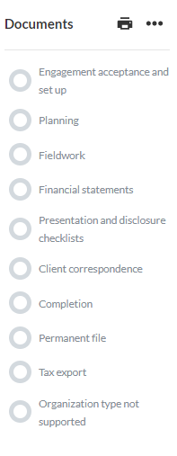 Documents phases.