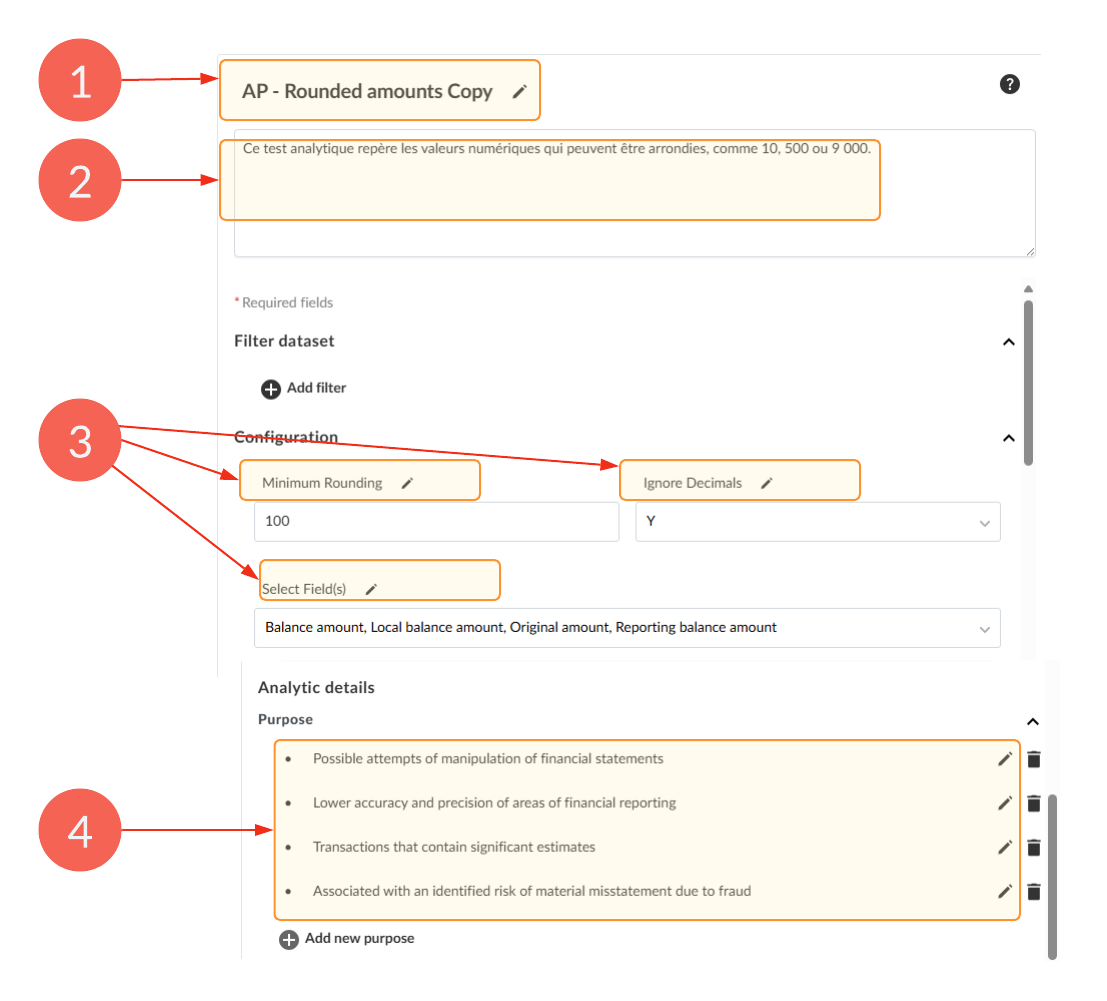 Localizing labels for a custom analytic test.