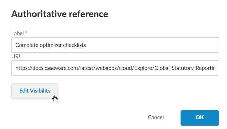 Adding visibility logic to an authoritative reference.