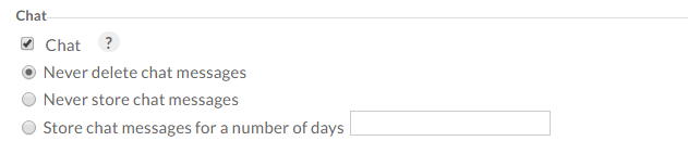 The Chat function selected in the Chat section