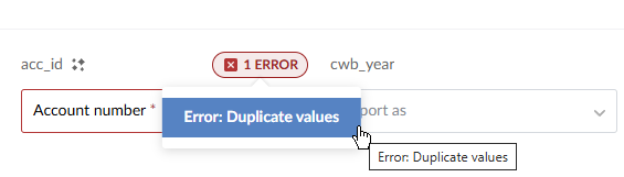 Duplicate values error.