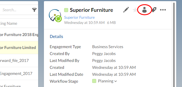Select the Share icon in the details pane.