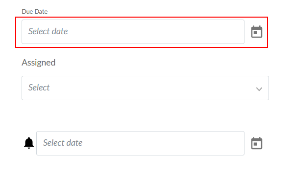 The Due Date field.