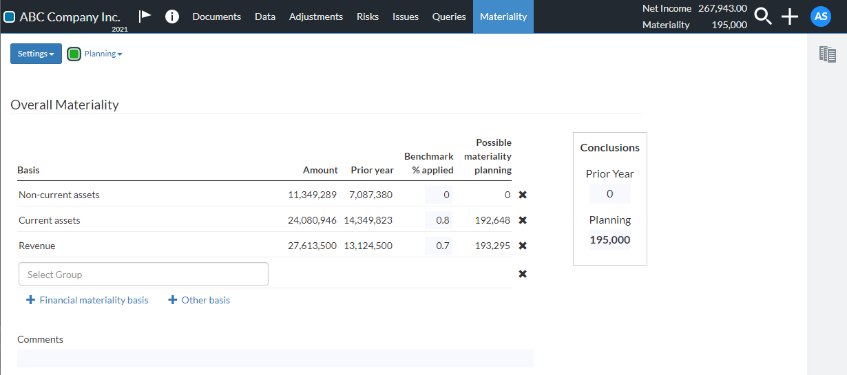 Overall materiality.