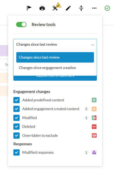 The Review Tools drop-down.