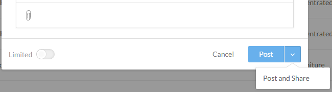Select Post and Share to create the discussion and open the Share dialog.