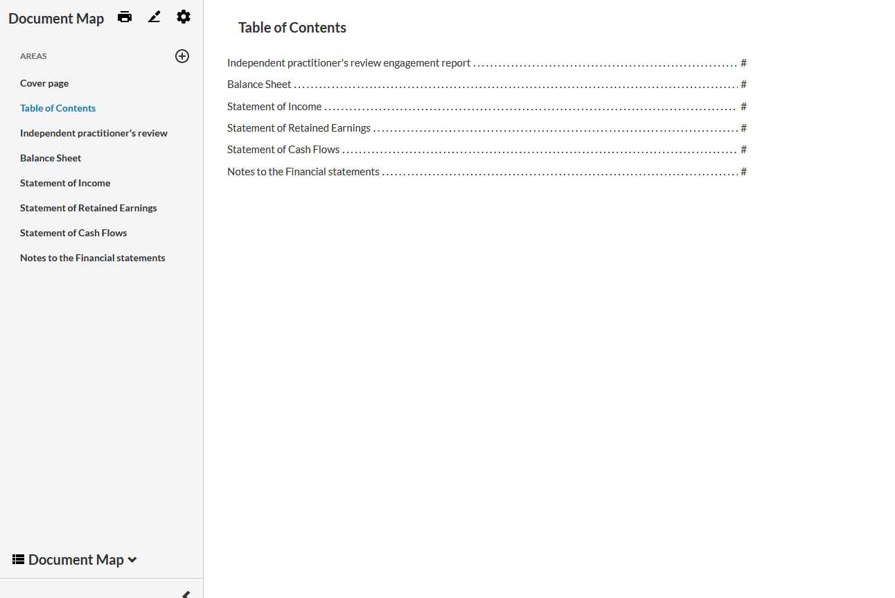 The documents map is visible on the left