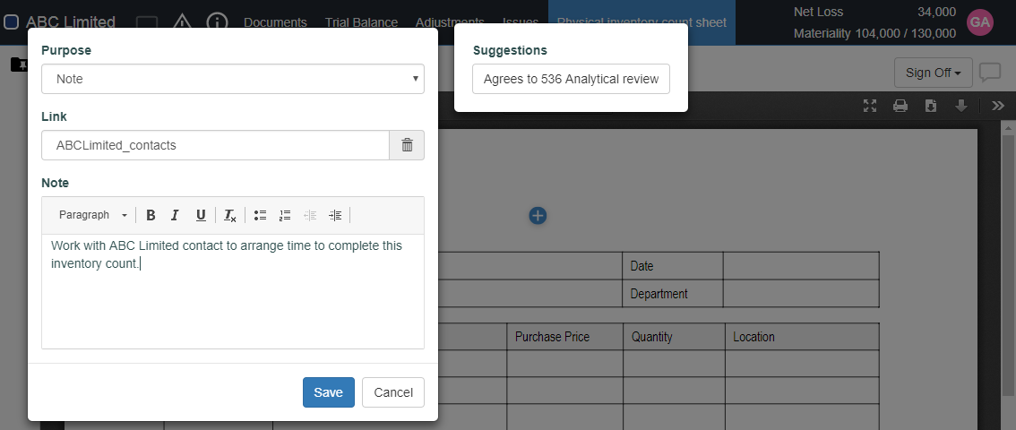 The pop-up window that displays after selecting Add Annotation.