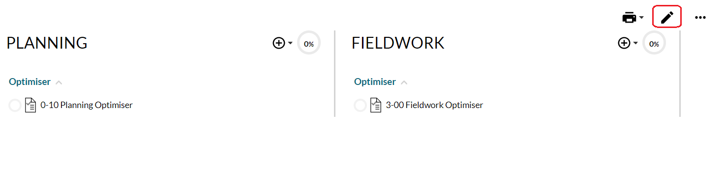 Edit mode in the Documents page.