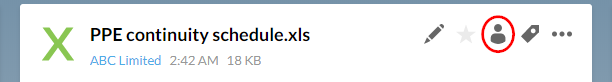 The Share icon is displayed after you select a file.