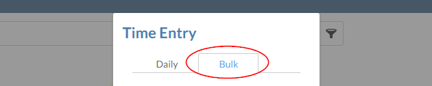 The Bulk tab in the Time Entry dialog.