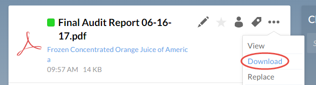 El menú desplegable Descargar