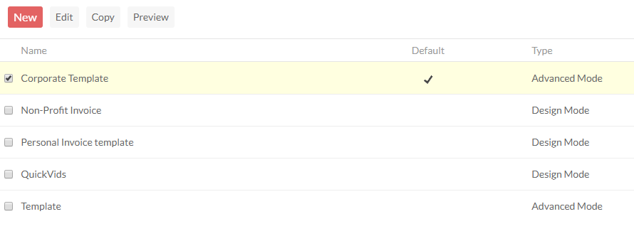Modèles de factures