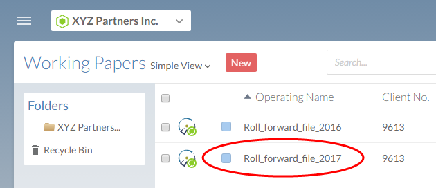 La version locale du fichier Working Papers a été publiée. Le dossier de l'année prochaine est maintenant une copie parentale sur le Cloud.