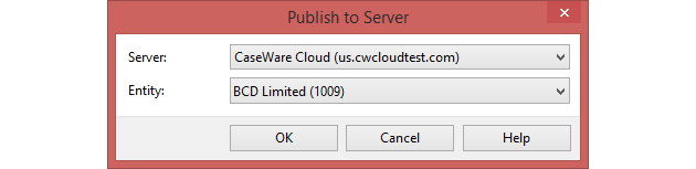 Klik op OK om het Working Papers-bestand te publiceren naar de door jou gekozen Cloud-entiteit.